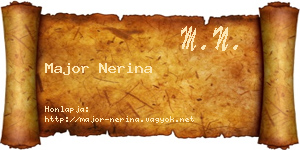 Major Nerina névjegykártya